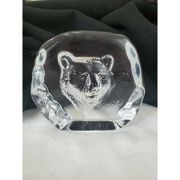 Cristal D’Arques Bear Clear Glass Crystal Paperweight France 3.75" laser vintage - Picture 12 of 12